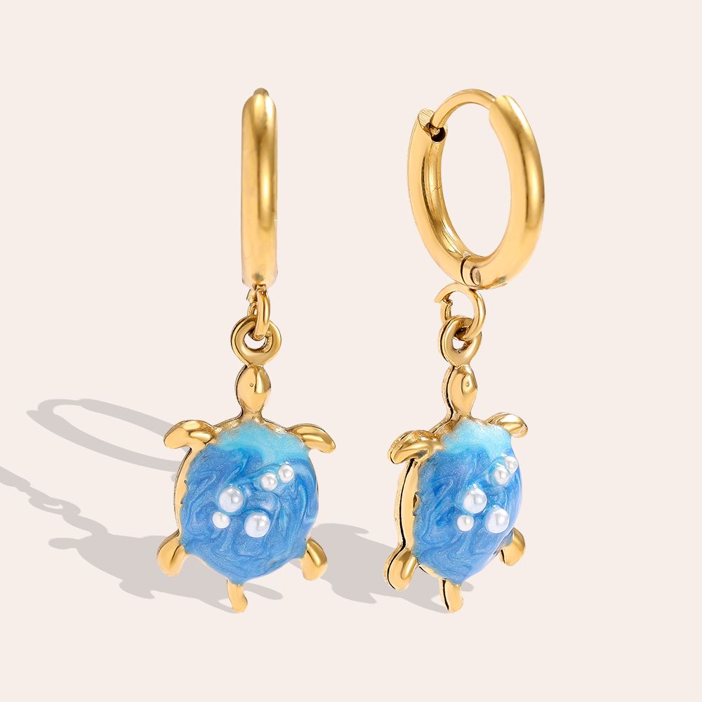 Orecchini Blu Turtle