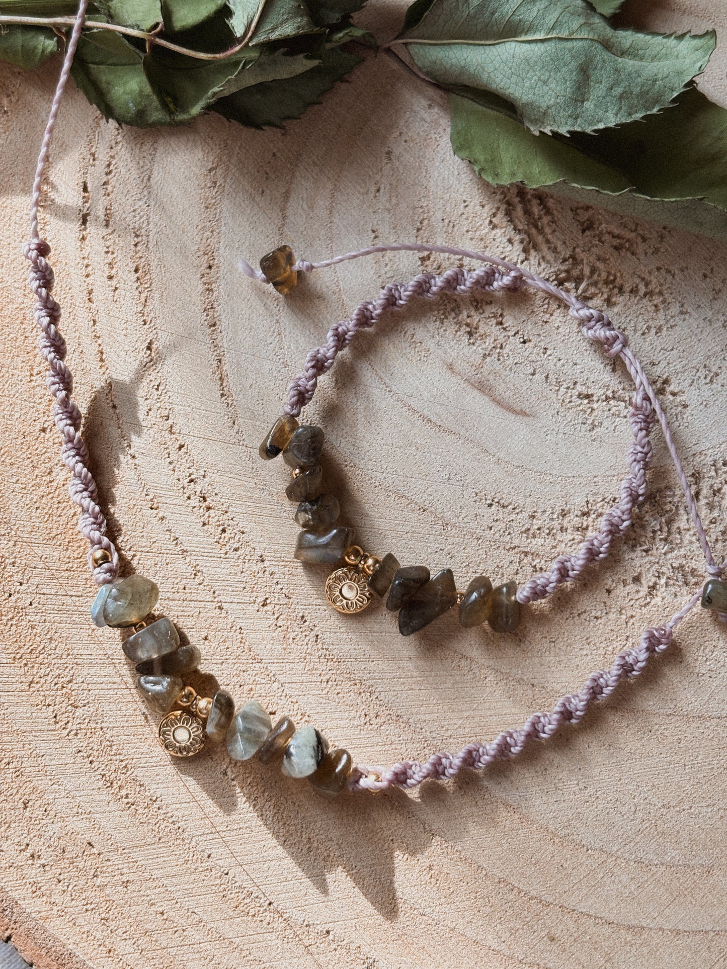 Bracciale macramè Labradorite