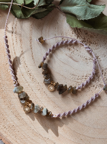 Bracciale macramè Labradorite