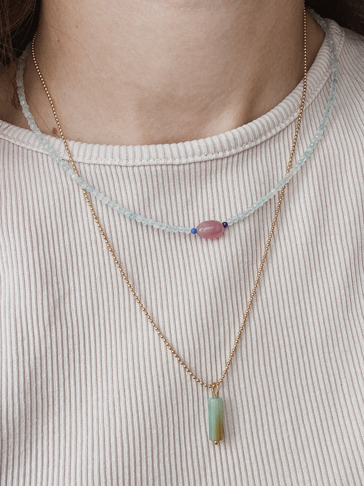 Collana Amazzonite tubo
