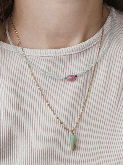 Collana Amazzonite tubo
