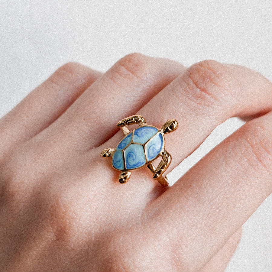 Anello Blu Turtle