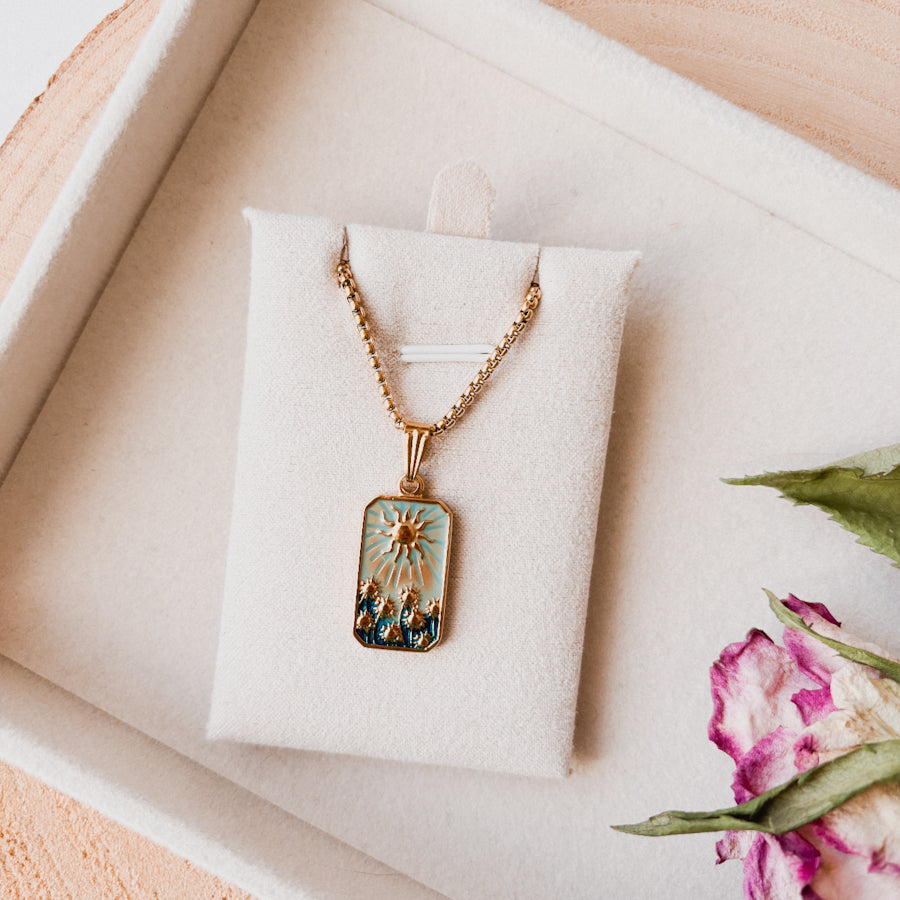 Collana Blue Sunflower