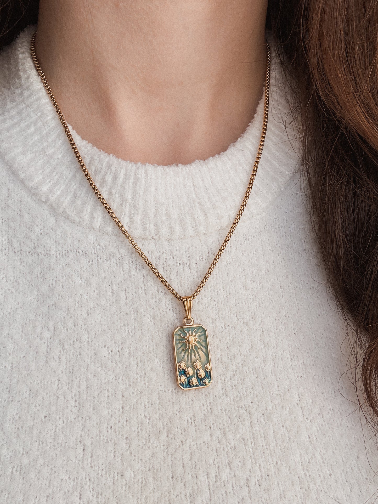 Collana Blue Sunflower